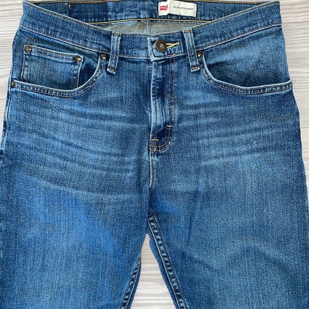 ⭐ Wrangler Men’s WJS Straight Fit Jeans – 30W x 30L – Dark Wash – Like New ⭐ - Picture 3 of 8